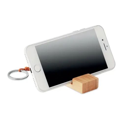 Bamboo keychain and phone stand - Image 3